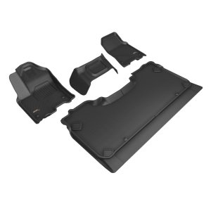 Dodge Ram 1500 Crew Cab Floor Mats - Front + Rear - 3D MAXpider - KAGU - Black - `25-`26 Dodge Ram 1500 Crew Cab Floor Mats - Front + Rear - 3D MAXpider - KAGU - Black - `25-`26